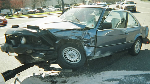BMW Hit By Truck Accident