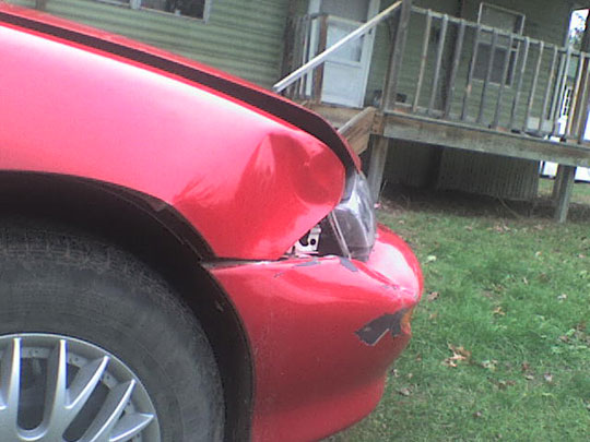 Red Chevy wreck